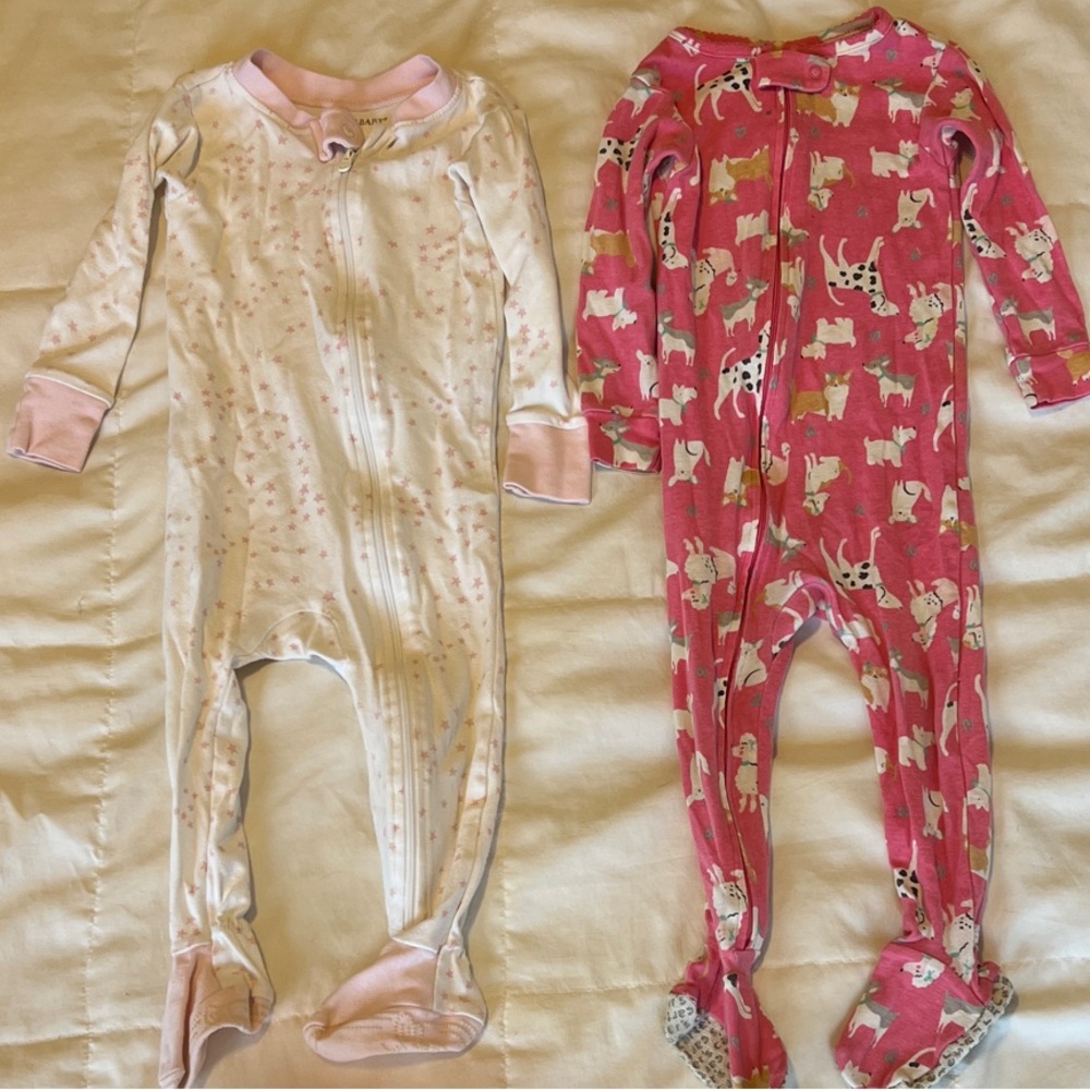 Pink and White Kids One Piece Pajama Bundle